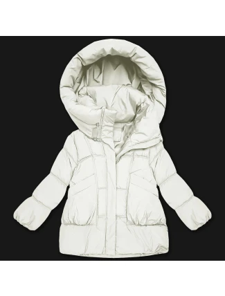 Bílá péřová dámská oversize bunda S'West (B8539-26)