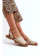 Zazoo 40327 Kožené Nášlapné Sandály Bežové