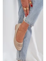 Baleríny Na Ploché Podešvi S Ozdobou Béžové Ainoria