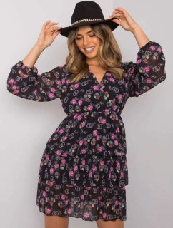 WN SK 21049 šaty.38X černá a růžová