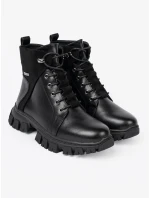 Pěkné dámské černé kotníčkové boty platforma Pěkné dámské černé kotníčkové boty platforma