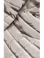 Béžová dámská bunda s úpletovými stahovacími lemy (P22-6637/6682-62)