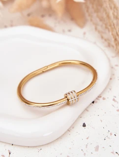 Dámský náramek s křišťály z nerezové oceli zlatý