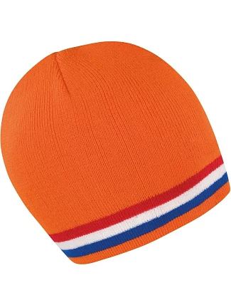 Result Headwear R 368X Pletená čepice s kontrastními pruhy 28.368X orange/red-white-blue Result Headwear R 368X Pletená čepice s kontrastními pruhy 28.368X orange/red-white-blue