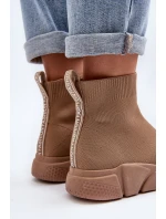 Dámské sportovní boty se ponožkou béžové Zirila