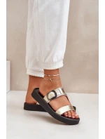 Dámské Kožené Pantofle Na Platformě Zazoo 3024 Zlaté