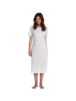 Dámská noční košile 10231-116- 4 bílá-šedý vzor - Pastunette