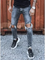 Pánské tmavě šedé džínové kalhoty FashionStreet UX3835