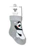 Dívčí ponožky YO! SKS-0003G Froté, Ohrnuté 17-25