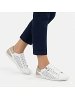 Dámské kožené barefoot ažurové bílé polobotky Gino Fabiani OL38-6