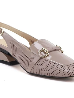 Dámské sandály z lakované kůže béžové Artiker 56C1996