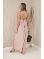 Dlouhé šaty bez ramínek pudrově růžová Dlouhé šaty bez ramínek pudrově růžová