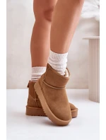 Dámské Semišové Sněhule Na Platformě Nad Kotníky Camel Rianaella