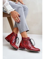 Dámské kožené lakované botky Maciejka červené 5743A-08 Dámské kožené lakované botky Maciejka červené 5743A-08