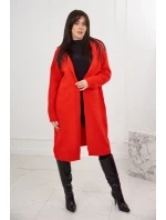 Kardigan s kapucí červený