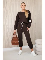 Komplet teplákové + kalhoty máslová látka hnědý Komplet teplákové + kalhoty máslová látka hnědý