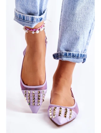 Dámské baleríny s cvočky fialove Kinley