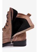 Pohodlné semišové zateplené boty světle hnědé Lemar Revin