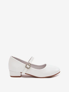 Dětské balerínky s brokátovým páskem Vinceza 13291 Bílé