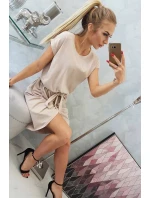 Šaty 8980 s prokladem dole béžové - Kesi Šaty 8980 s prokladem dole béžové - Kesi