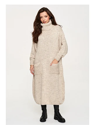 Dámské šaty oversize model 232057 Makadamia Dámské šaty oversize model 232057 Makadamia