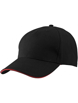 Daiber MB 6526 5 panelová sandwich kšiltovka 03.6526 black/red