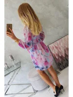 Vzdušné šaty s květinovým motivem modré