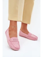 Dámské semišové mokasíny světle růžové Lenvie