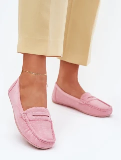 Dámské semišové mokasíny světle růžové Lenvie