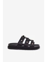 Dámské Pantofle S Pásky Černé Pasiriela Dámské Pantofle S Pásky Černé Pasiriela