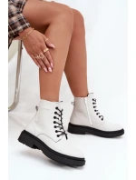 Zateplené dámské kotníkové boty z přírodní kůže Sergio Leone BT25248-S bílé