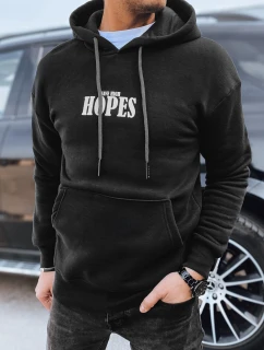 Pánská mikina s potiskem černá FashionStreet BX5662