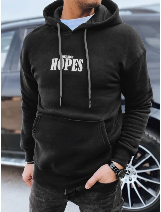 Pánská mikina s potiskem černá FashionStreet BX5662