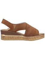 Pohodlné dámské sandály na platformě hnědé Rieker 63782-24