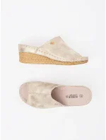 Stylové zlaté  nazouváky dámské na klínku