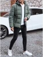 Pánská prošívaná zimní bunda s kapucí šedá FashionStreet TX5061 Pánská prošívaná zimní bunda s kapucí šedá FashionStreet TX5061