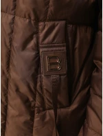 Dámská prošívaná bunda s kapucí hnědá FashionStreet TY5590 Dámská prošívaná bunda s kapucí hnědá FashionStreet TY5590
