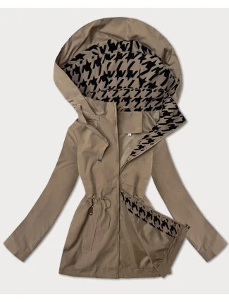 Tenká béžová dámská bunda s ozdobnou podšívkou J Style (16M9252-62) Tenká béžová dámská bunda s ozdobnou podšívkou J Style (16M9252-62)