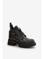 Zazoo 60483 Dámské Kožené Boty S Nízkým Zvrškem Zateplené Černé