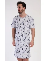 Pánská noční košile Surfing Šedá s potiskem - Vienetta Pánská noční košile Surfing Šedá s potiskem - Vienetta