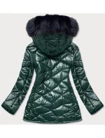 Zelená dámská plus size bunda pro přechodné období (mm21-76) Zelená dámská plus size bunda pro přechodné období (mm21-76)