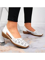 Rieker W RKR442B bílá ažurová kožená polobotka