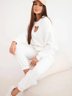 Dámská souprava máslíčko s výřezem ve tvaru srdce ecru