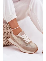Dámské Sportovní Boty S Síťovinou Na Platformě Khaki Poova