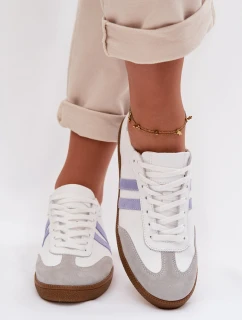 Zazoo N1068 Kožené Nízké Dámské Tenisky Bílomodré