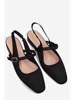 Materiálové Baleríny Dámské S Páskem Černé Selrene