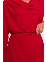 S428 Šaty s výstřihem - červené