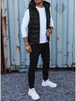 Pánská prošívaná vesta s kapucí černá FashionStreet TX4750