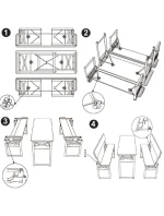 PIKNIKOVÝ BAROVÝ SET DŘEVĚNÝ STŮL A 2 LAVICE SE SKLOPNÝMI OPĚRADLY