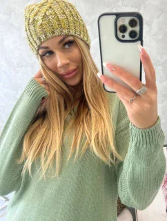 Veselá fleecová čepice K225 kiwi+khaki